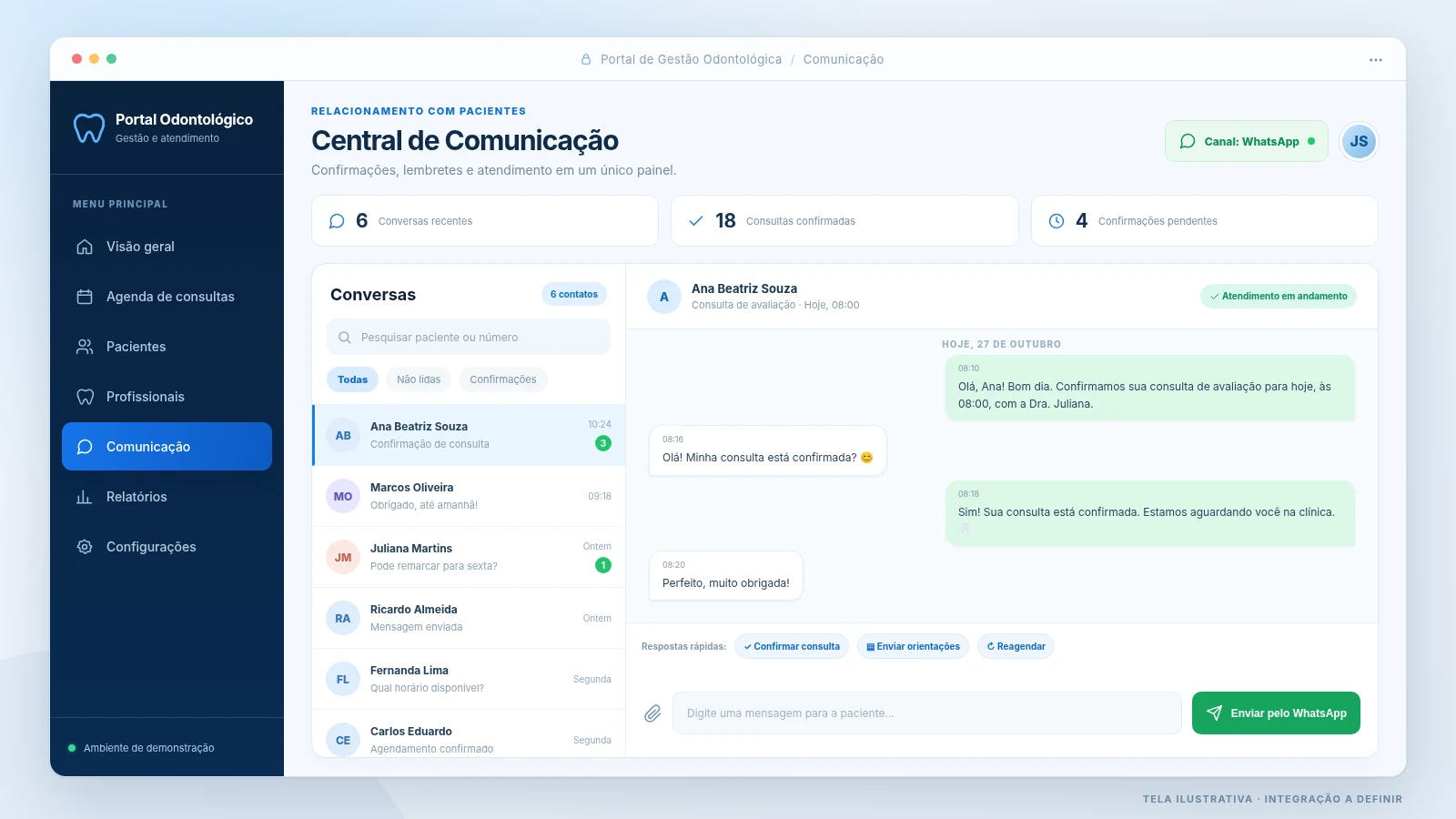 Agendamento odontológico on-line para pacientes e equipe